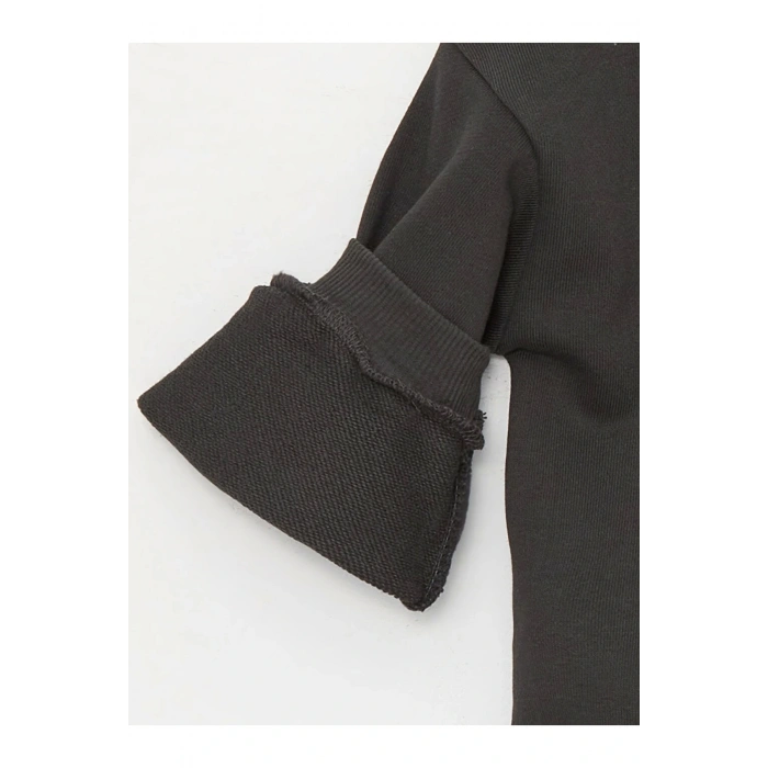 Lcw Baby Haki Bisiklet Yaka Uzun Kollu Baskılı Kız Bebek Sweatshirt