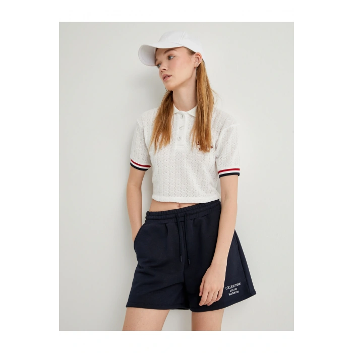 Mini Şort Cepli Rahat Kalıp Beli Bağlamalı