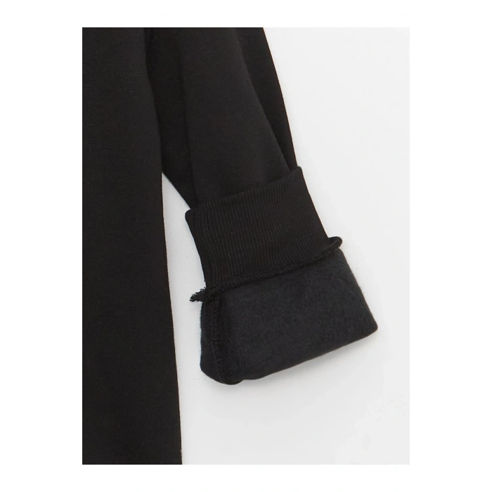 Bisiklet Yaka Nakışlı Uzun Kollu Kız Çocuk Sweatshirt