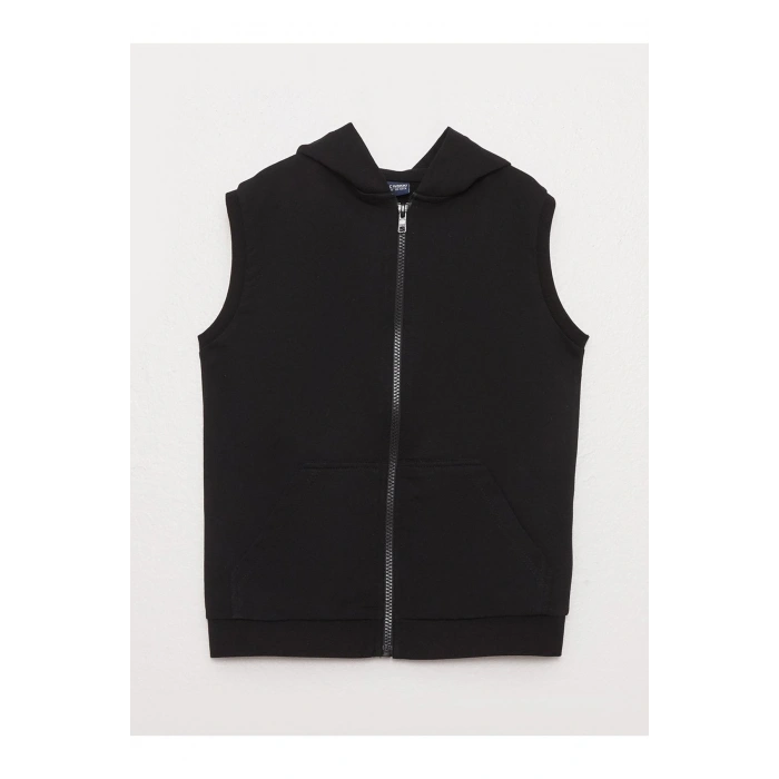 Kapüşonlu Basic Erkek Çocuk Fermuarlı Yelek
