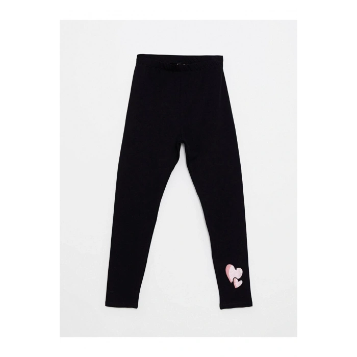 LCW Kids Bisiklet Yaka Baskılı Uzun Kollu Kız Çocuk Sweatshirt ve Tayt