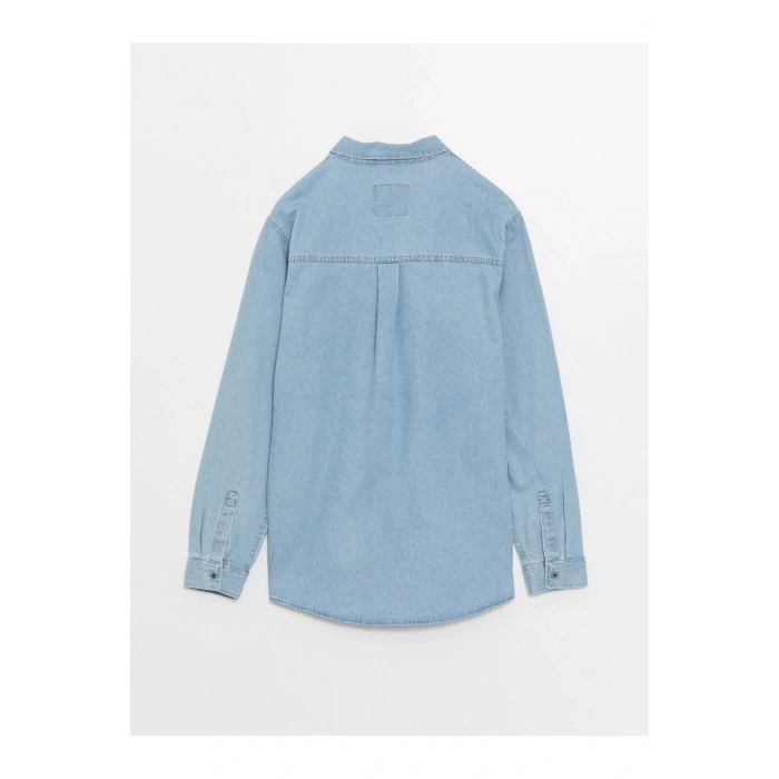 Rahat Kalıp Uzun Kollu Erkek Jean Gömlek