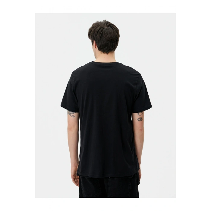 Baskılı Tişört Bisiklet Yaka Kısa Kollu Pamuklu