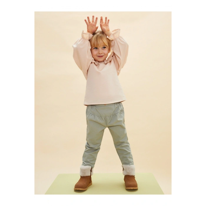 Beli Lastikli Basic Kız Bebek Pantolon