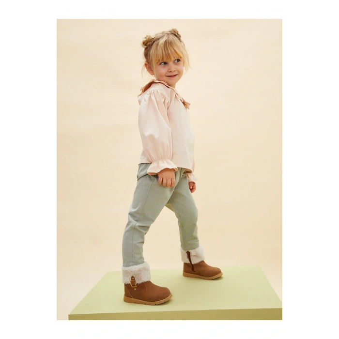 Beli Lastikli Basic Kız Bebek Pantolon