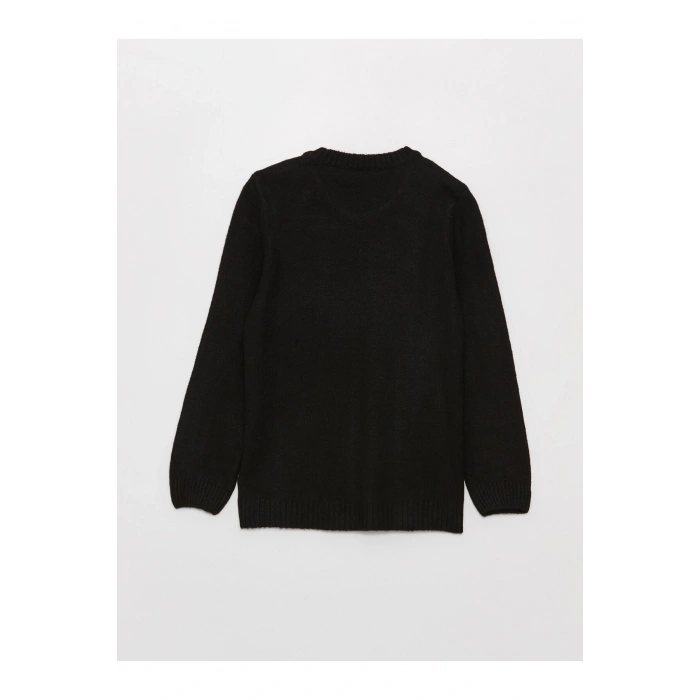 Bisiklet Yaka Baskılı Uzun Kollu Kadın Triko Tunik