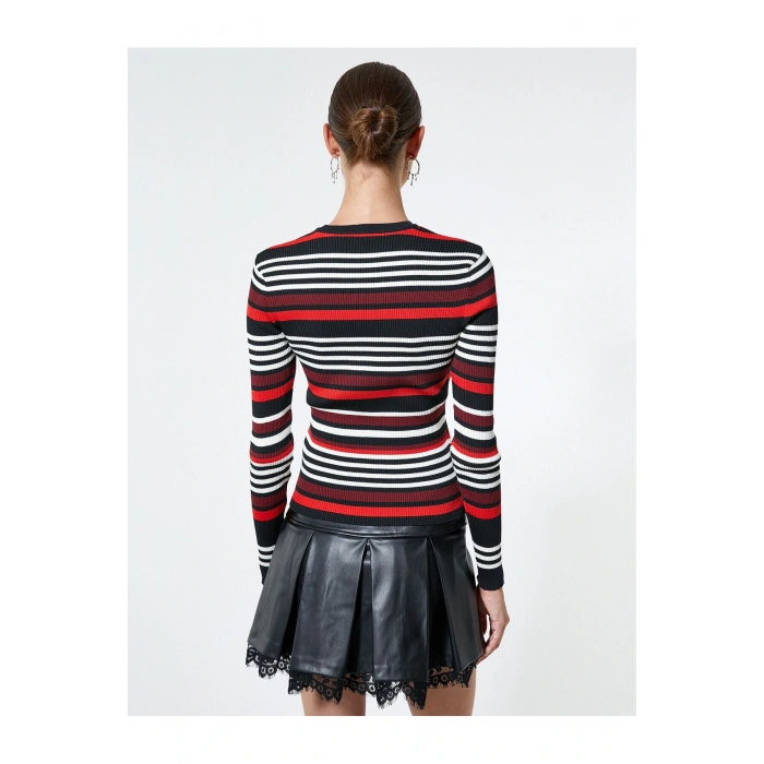 Triko Kazak Bisiklet Yaka Uzun Kollu Fitilli