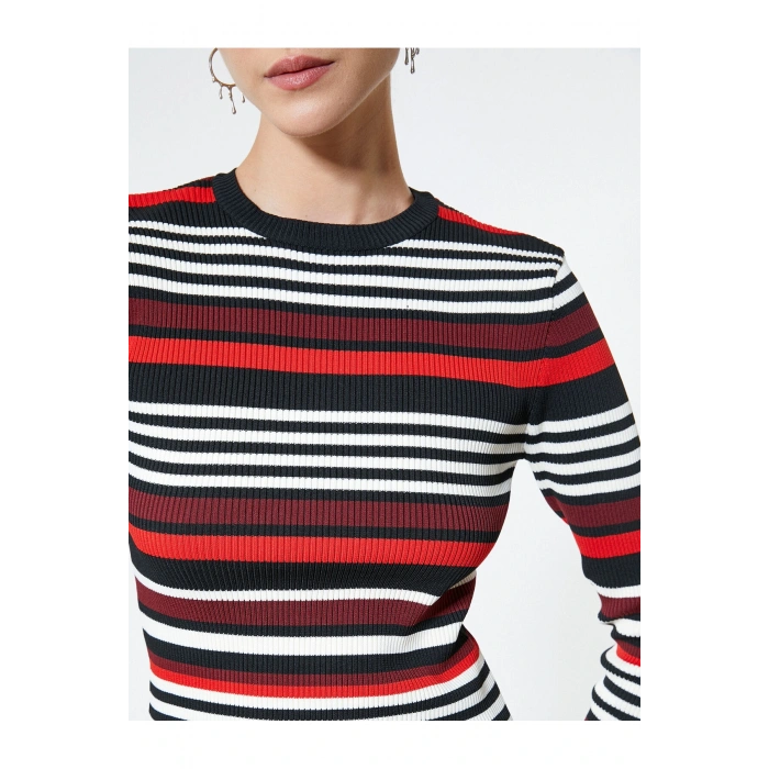 Triko Kazak Bisiklet Yaka Uzun Kollu Fitilli