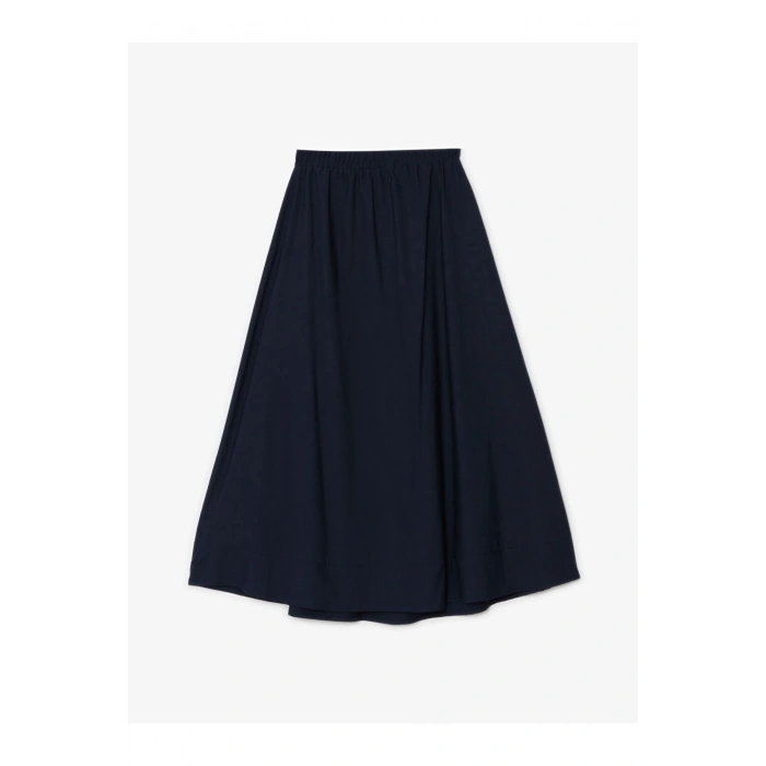 Lw - Beli Lastikli Düz Poplin Kadın Etek