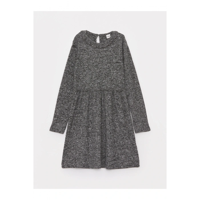 Kids Bisiklet Yaka Uzun Kollu Kız Çocuk Elbise