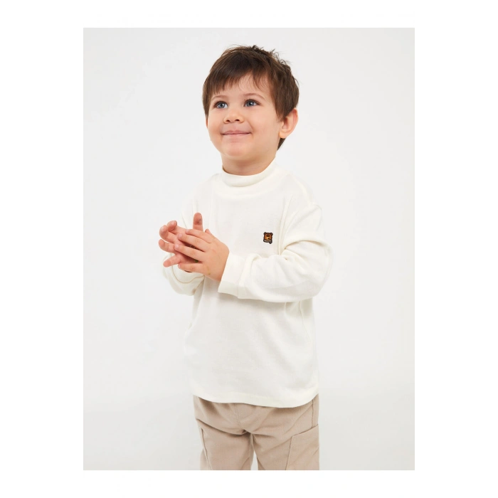 Balıkçı Yaka Uzun Kollu Erkek Bebek Tişört