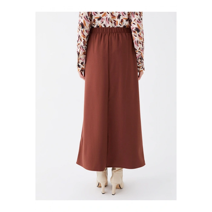 Kadın Beli Lastikli Düz Etek