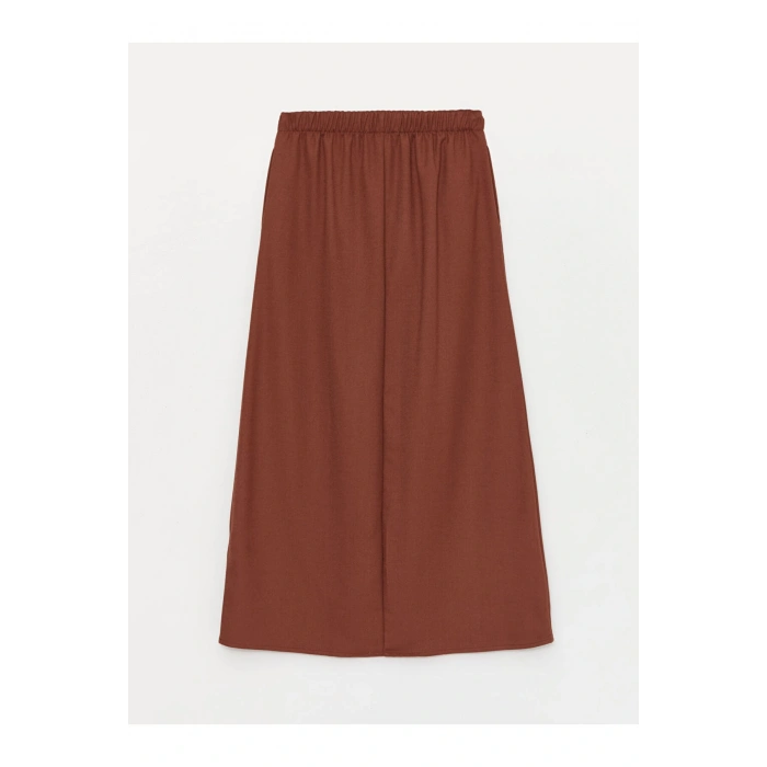 Kadın Beli Lastikli Düz Etek