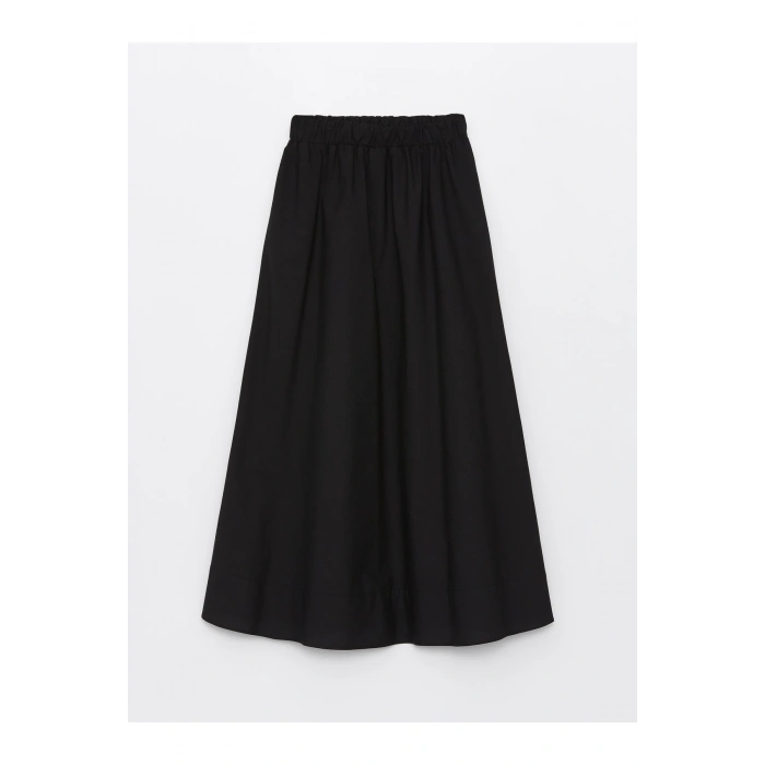 Kadın Beli Lastikli Düz Etek