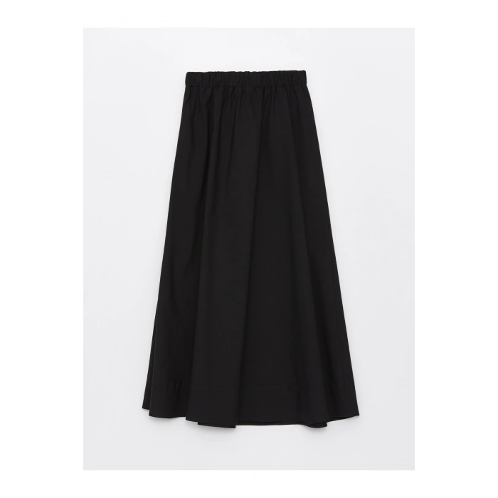 Kadın Beli Lastikli Düz Etek