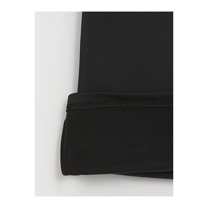 Bisiklet Yaka Düz Uzun Kollu Kadın Tişört