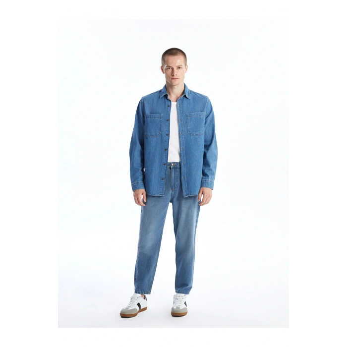 LCW Regular Fit Uzun Kollu Erkek Jean Gömlek