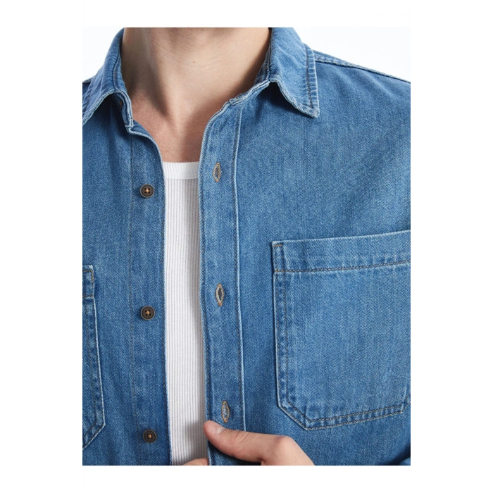 LCW Regular Fit Uzun Kollu Erkek Jean Gömlek