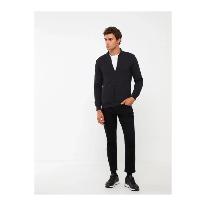 Rahat Kalıp Kolej Yaka Erkek Triko Hırka