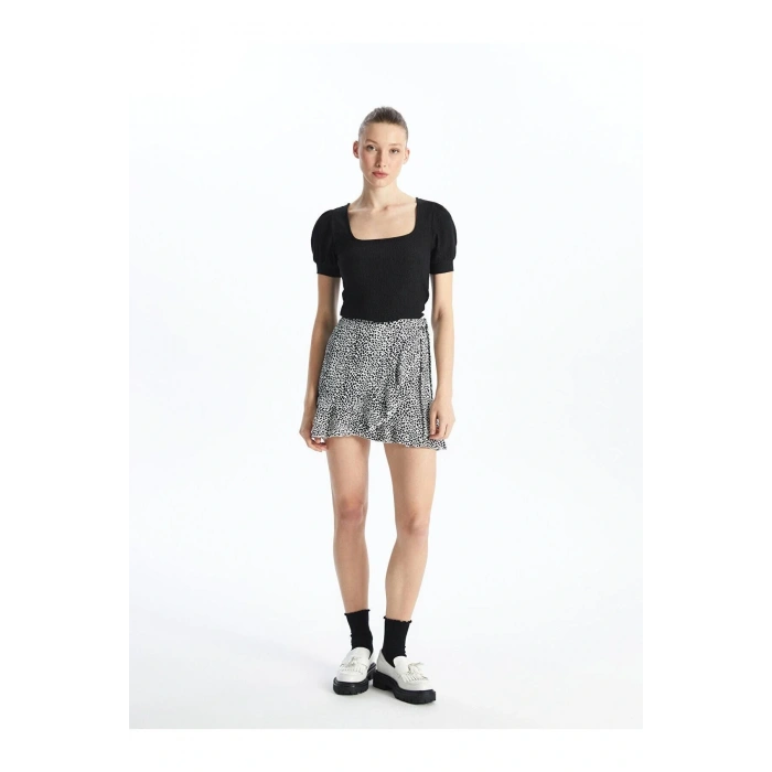 LCW Vision Kare Yaka Düz Kısa Kollu Kadın Bluz