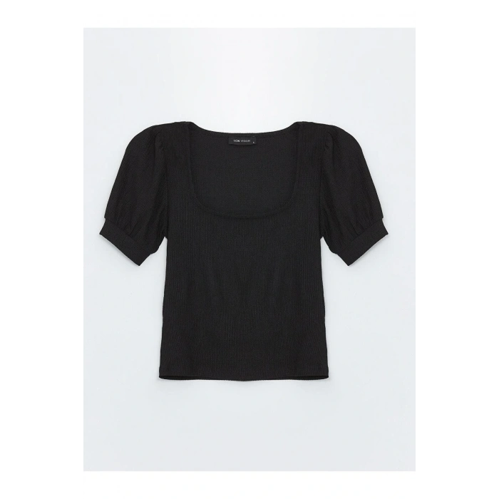 LCW Vision Kare Yaka Düz Kısa Kollu Kadın Bluz