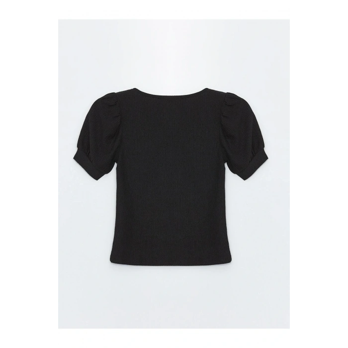 LCW Vision Kare Yaka Düz Kısa Kollu Kadın Bluz