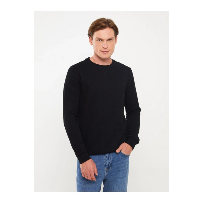 LCWAIKIKI Classic Bisiklet Yaka Uzun Kollu Erkek Sweatshirt