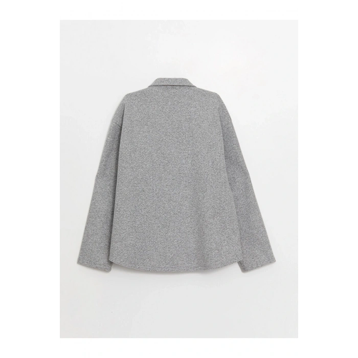 Düz Uzun Kollu Kadın Gömlek Ceket