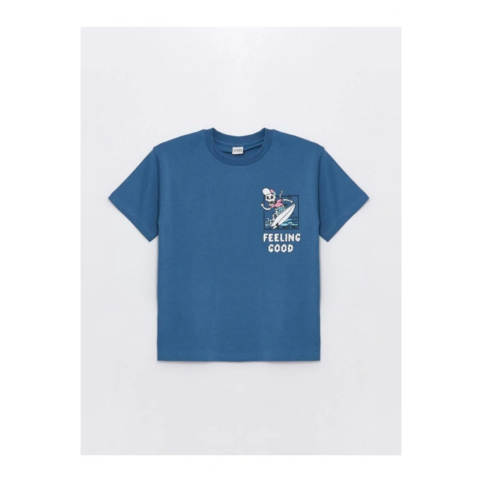 Oversize Bisiklet Yaka Erkek Çocuk Tişört (S4)