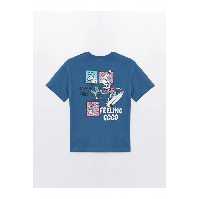 Oversize Bisiklet Yaka Erkek Çocuk Tişört (S4)