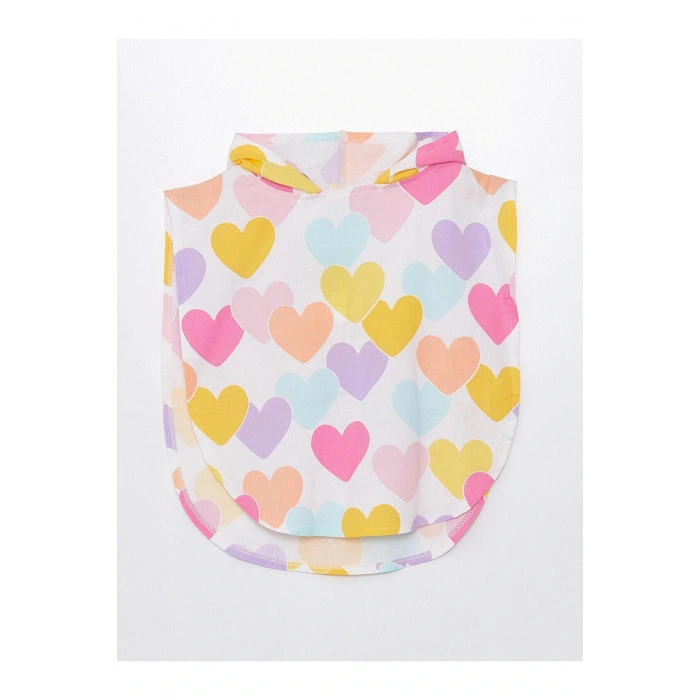 LCW baby Beyaz Baskılı Kapüşonlu Kız Bebek Bornoz (S4)