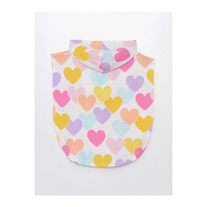 LCW baby Beyaz Baskılı Kapüşonlu Kız Bebek Bornoz (S4)