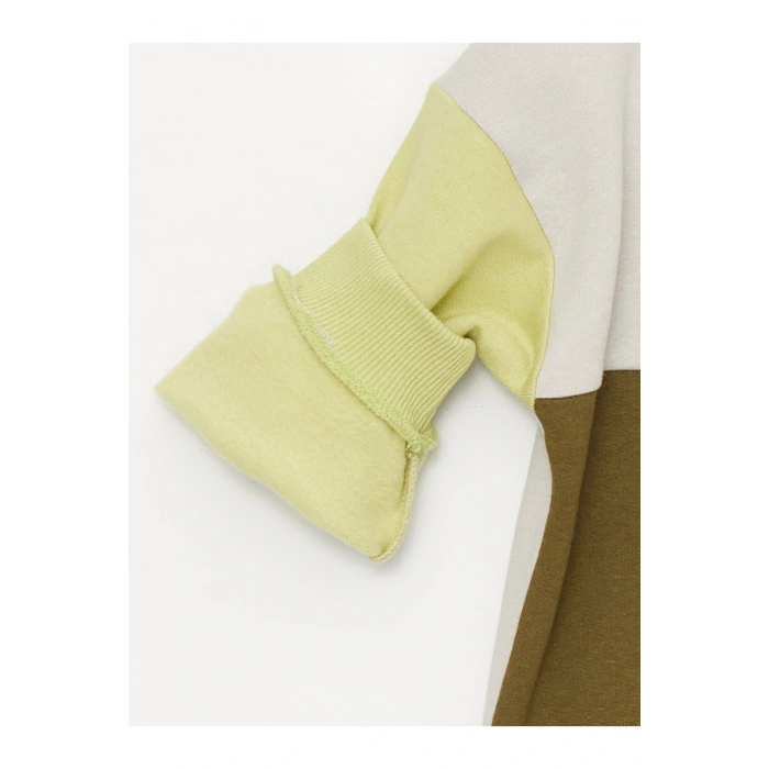 Bisiklet Yaka Uzun Baskılı Erkek Bebek Sweatshirt ve Pantolon 2li Takım