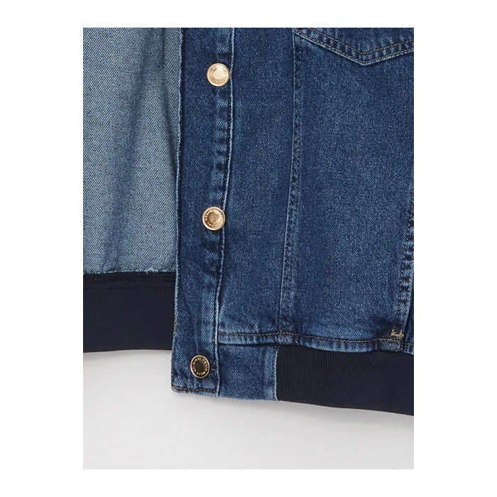 Gömlek Yaka Düz Uzun Kollu Oversize Kadın Jean Ceket