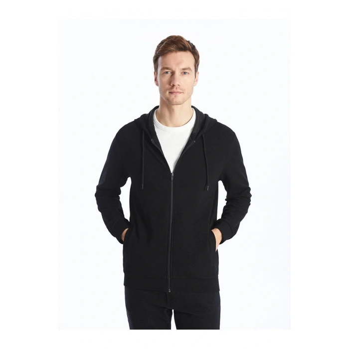 LCWAIKIKI Classic Kapüşonlu Uzun Kollu Erkek Spor Hırka