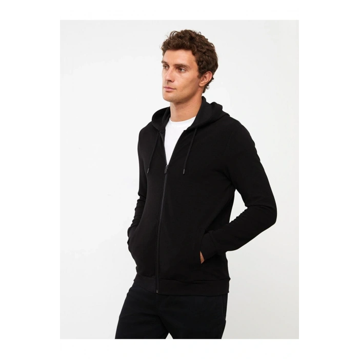 LCWAIKIKI Classic Kapüşonlu Uzun Kollu Erkek Spor Hırka