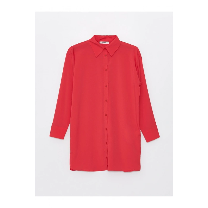 Düz Uzun Kollu Oversize Kadın Gömlek Tunik