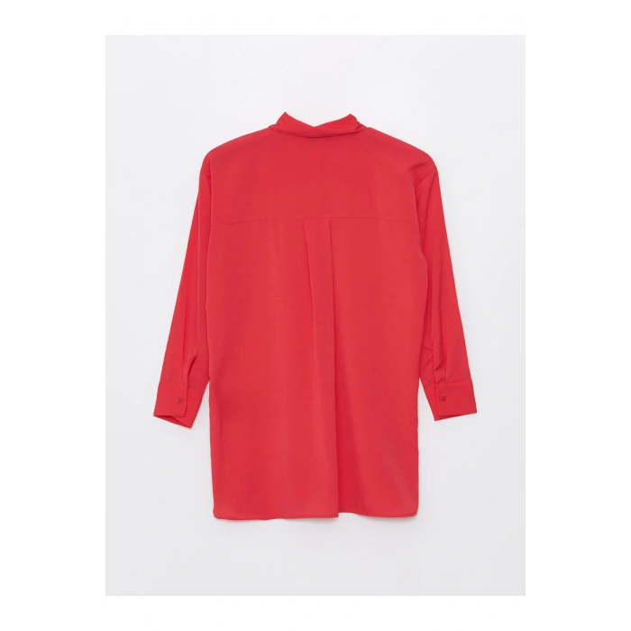 Düz Uzun Kollu Oversize Kadın Gömlek Tunik