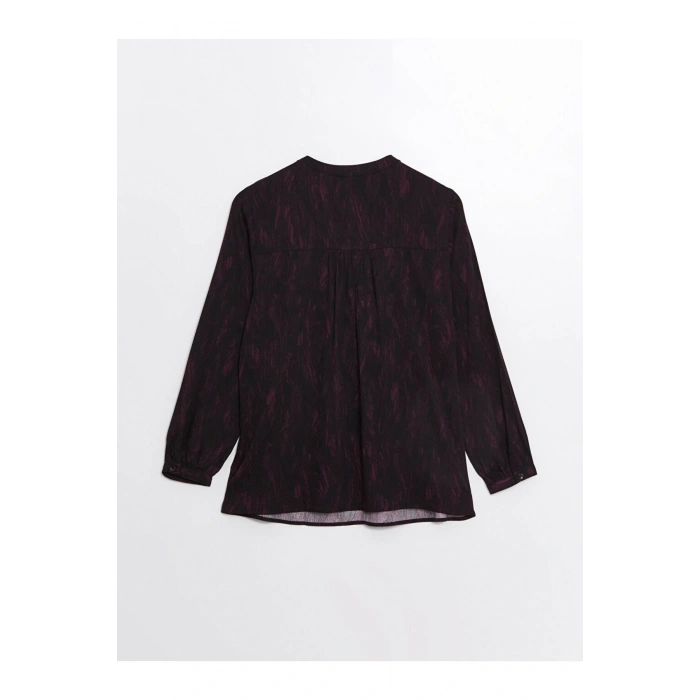 LCW Kaçık Yaka Desenli Uzun Kollu Kadın Bluz