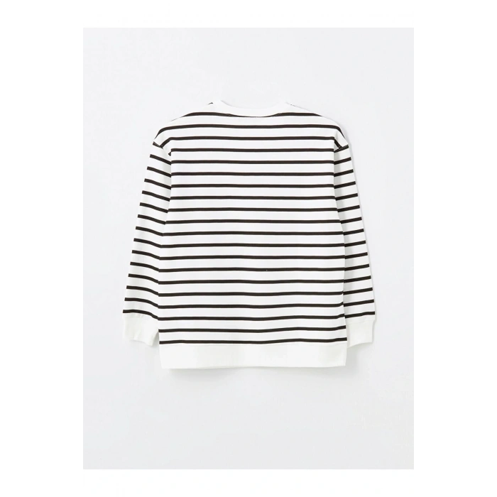 LCW Bisiklet Yaka Çizgili Uzun Kollu Hamile Sweatshirt