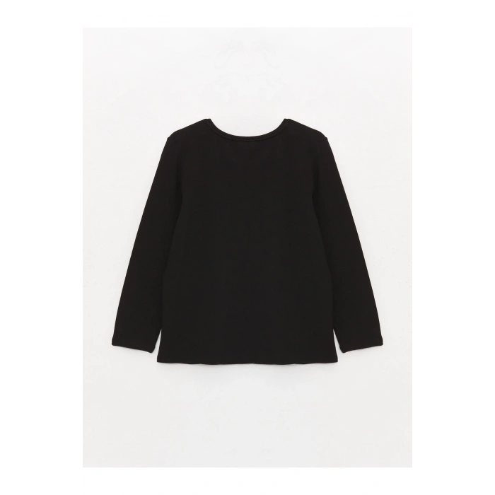 Bisiklet Yaka Baskılı Uzun Kollu Kadın Bluz