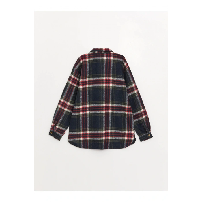 Ekose Uzun Kollu Kız Çocuk Gömlek Ceket