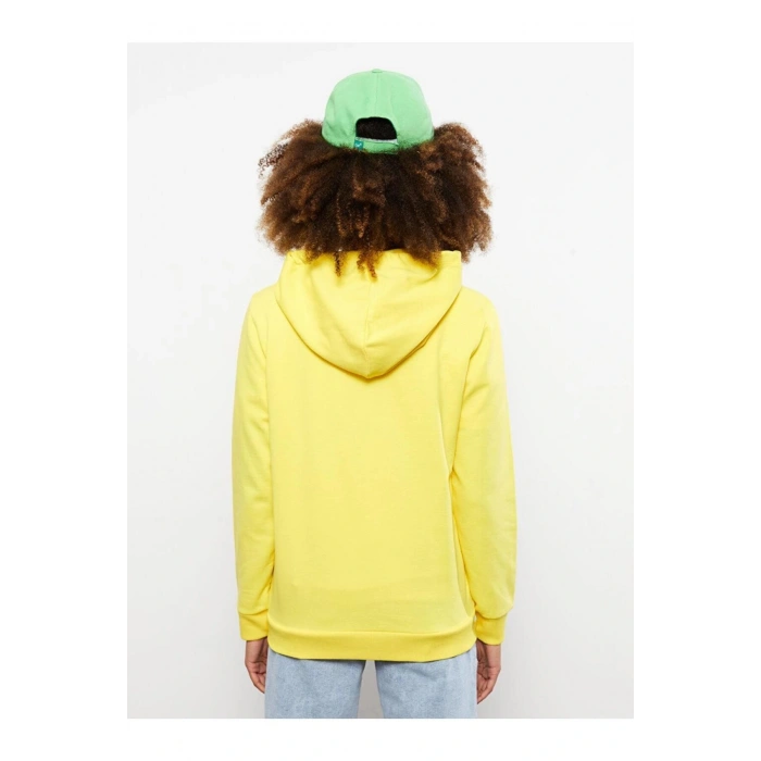 LCW Casual Kapüşonlu Baskılı Uzun Kollu Kadın Sweatshirt