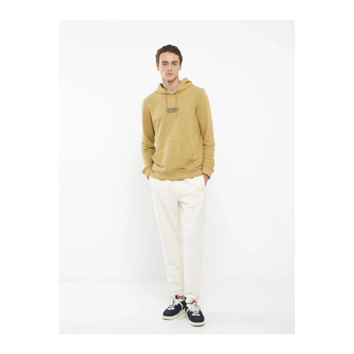 Kapüşonlu Uzun Kollu Baskılı Erkek Sweatshirt