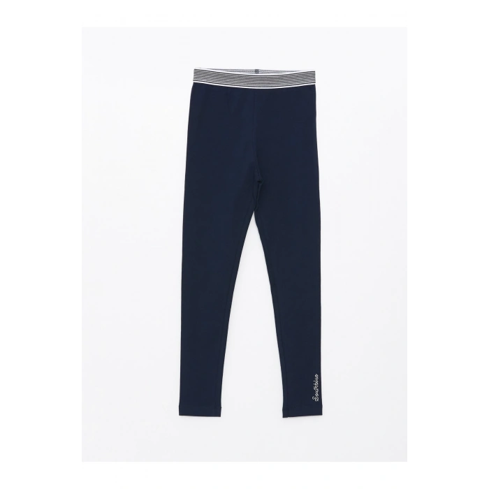 Beli Lastikli Baskılı Kız Çocuk Tayt