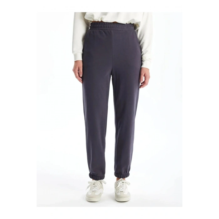 Kadın Beli Lastikli Düz Jogger Eşofman Altı