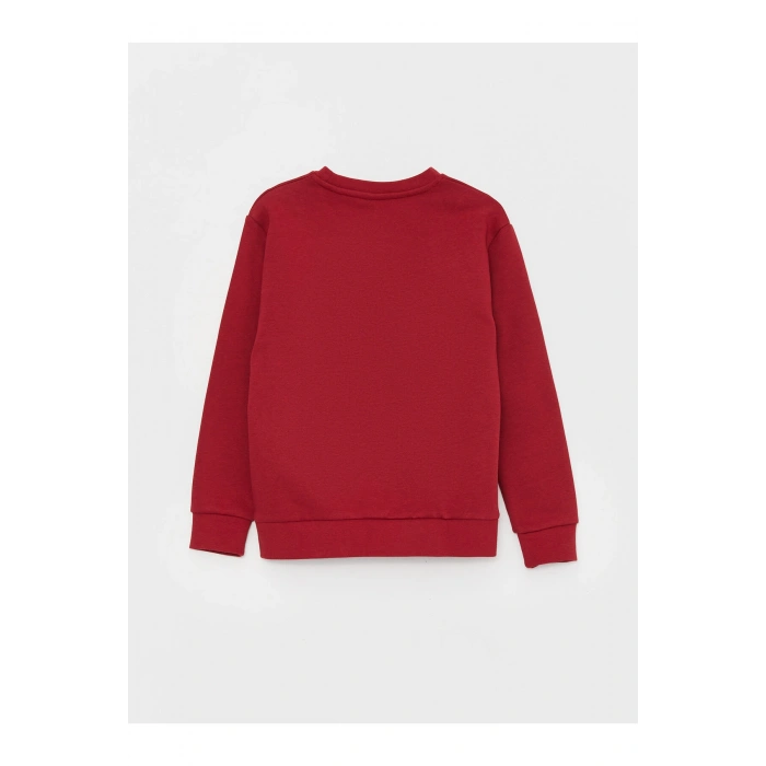 Bisiklet Yaka Baskılı Uzun Kollu Erkek Çocuk Sweatshirt ve Eşofman Altı