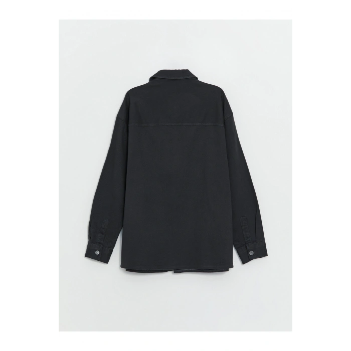 Rahat Kalıp Uzun Kollu Gabardin Erkek Gömlek Ceket