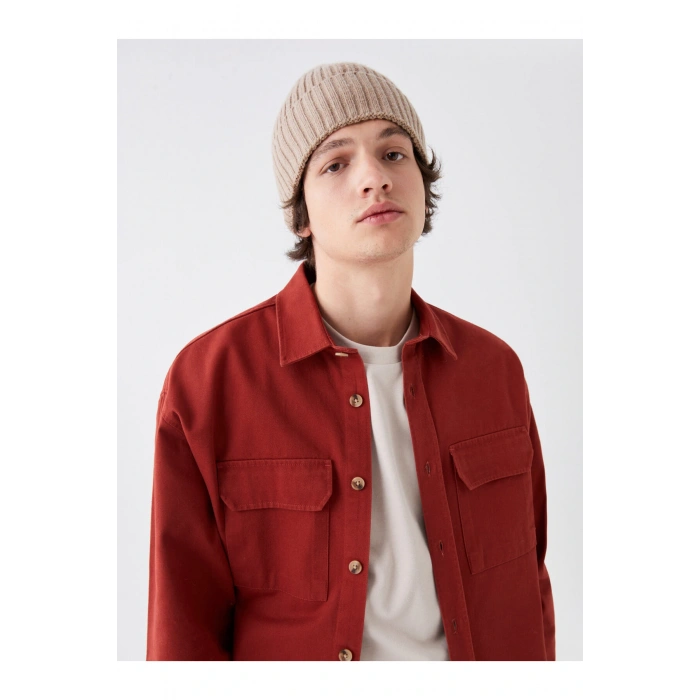 Rahat Kalıp Uzun Kollu Gabardin Erkek Gömlek