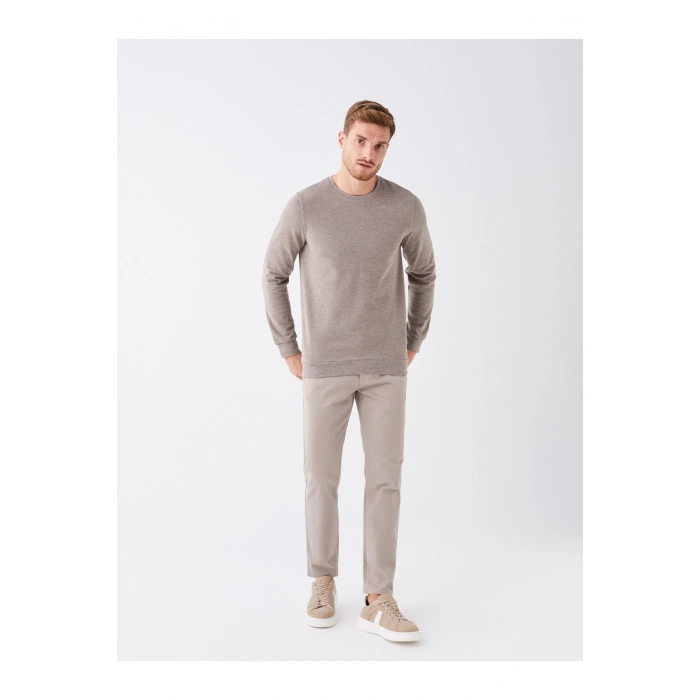 Bisiklet Yaka Uzun Kollu Erkek Sweatshirt